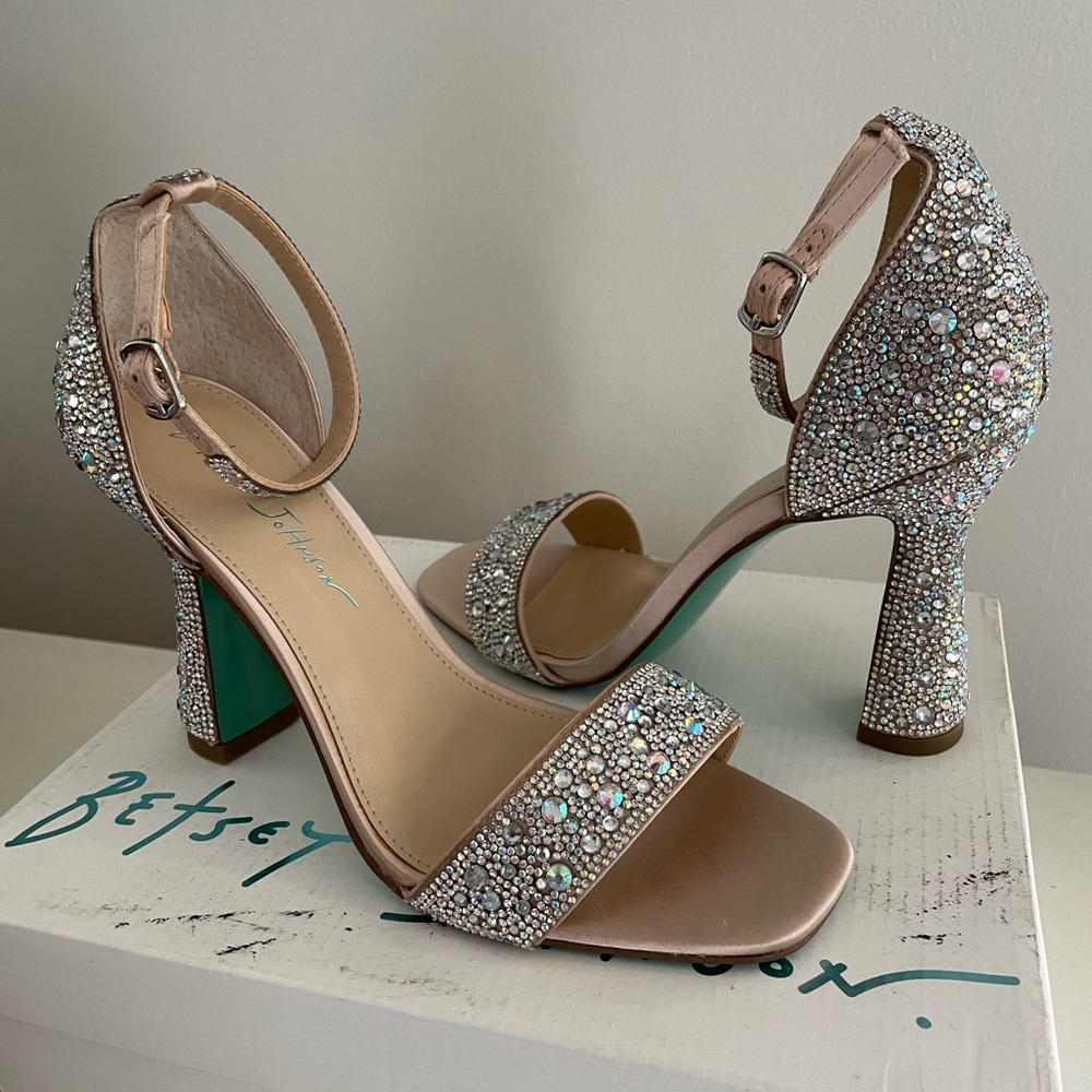 Betsey Johnson Sparkling Silver Heels